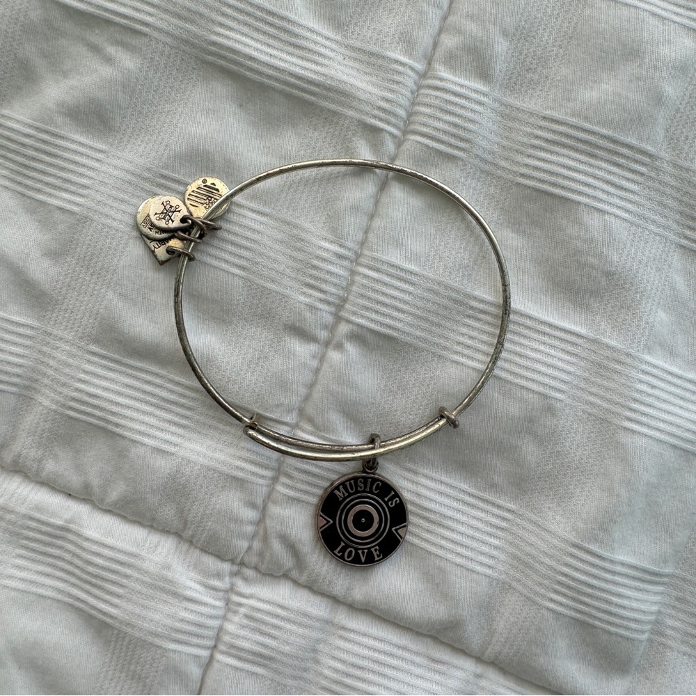 Alex and Ani Silver Charm Bracelet with Music Pendant